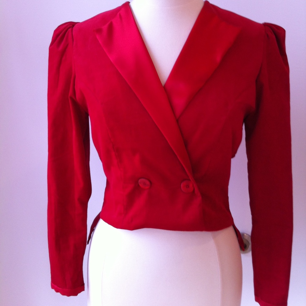 red cotton corduroy jacket size 8